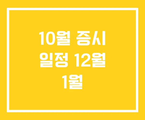 10월 증시 일정 12월 1월