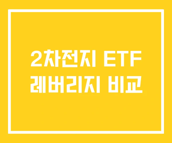 2차전지 ETF 레버리지 비교