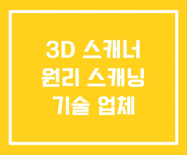 3D 스캐너 원리 스캐닝 기술 업체 3D 스캐너 원리 스캐닝 기술 업체