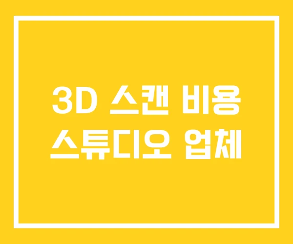 3D 스캔 비용 스튜디오 업체 3D 스캔 비용 스튜디오 업체