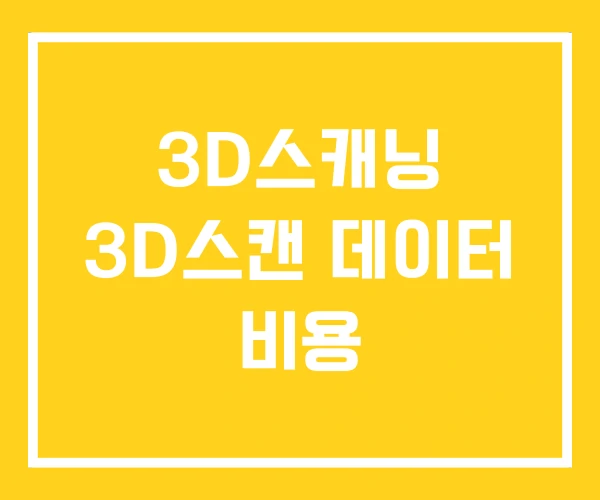 3D스캐닝 3D스캔 데이터 비용