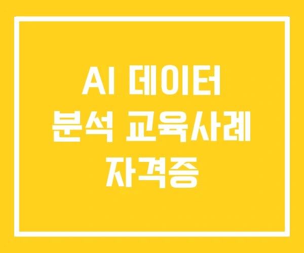 AI 데이터 분석 교육사례 자격증 AI 데이터 분석 교육사례 자격증