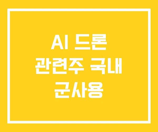 AI 드론 관련주 국내 군사용