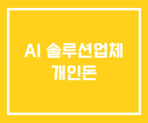 AI 솔루션업체 개인돈