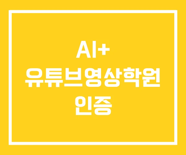 AI+ 유튜브영상학원 인증