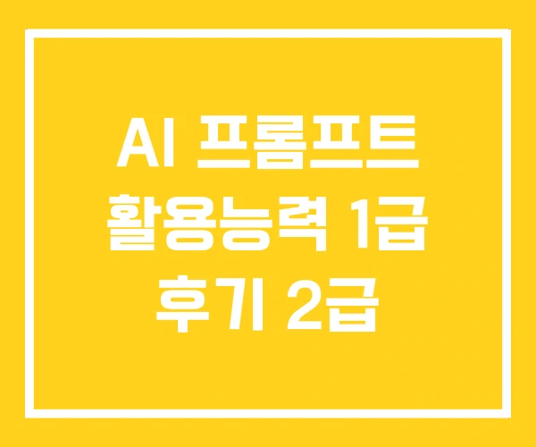 AI 프롬프트 활용능력 1급 후기 2급 AI 프롬프트 활용능력 1급 후기 2급