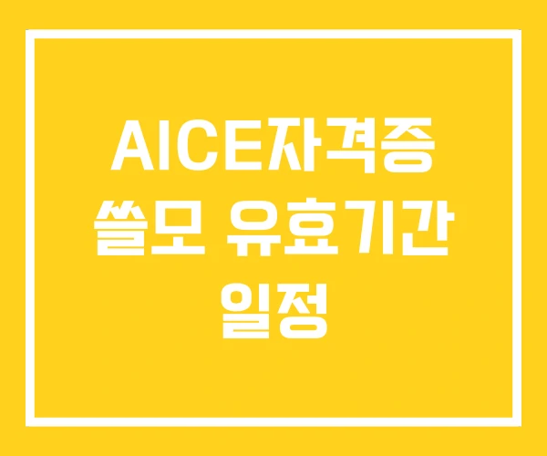 AICE자격증 쓸모 유효기간 일정