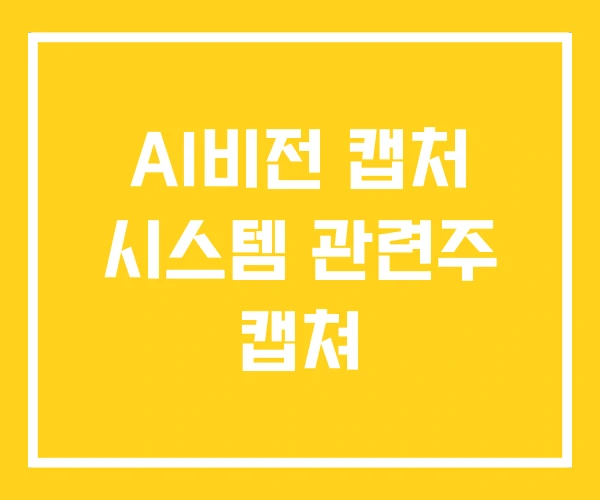 AI비전 캡처 시스템 관련주 캡쳐