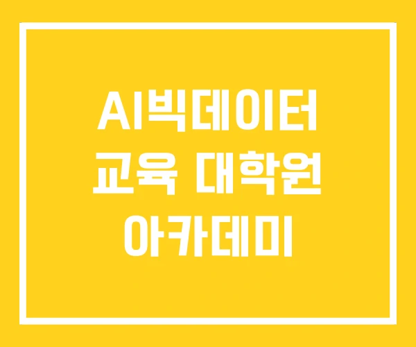 AI빅데이터 교육 대학원 아카데미