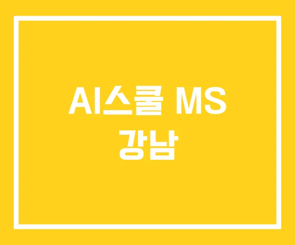 AI스쿨 MS 강남 AI스쿨 MS 강남