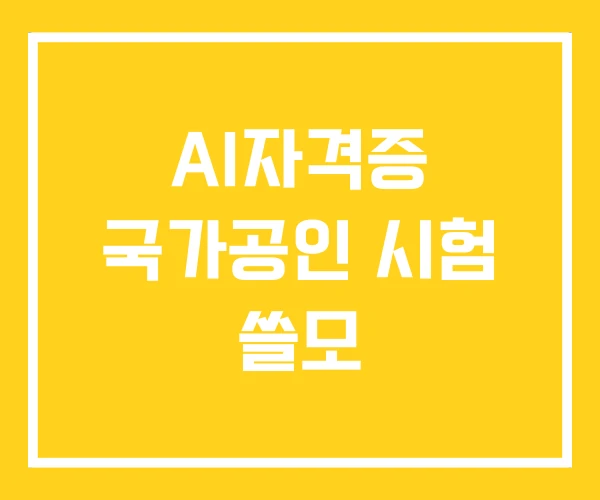 AI자격증 국가공인 시험 쓸모