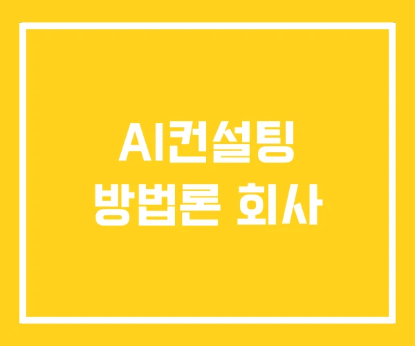 AI컨설팅 방법론 회사