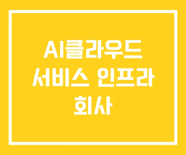 AI클라우드 서비스 인프라 회사