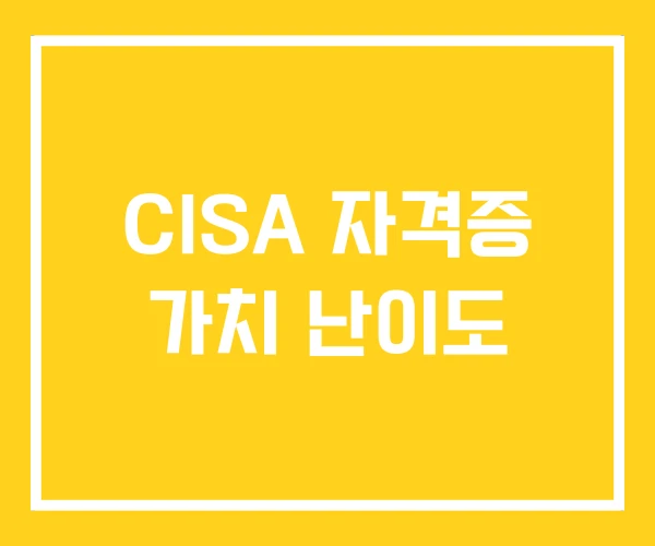 CISA 자격증 가치 난이도