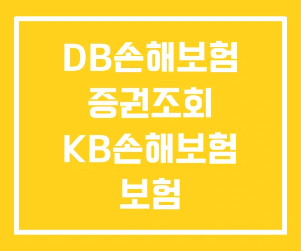 DB손해보험 증권조회 KB손해보험 보험 DB손해보험 증권조회 KB손해보험 보험