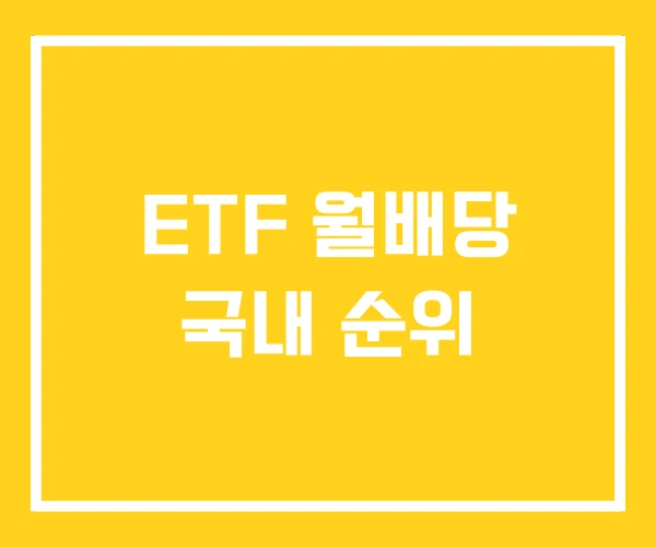 ETF 월배당 국내 순위 ETF 월배당 국내 순위