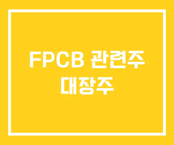 FPCB 관련주 대장주