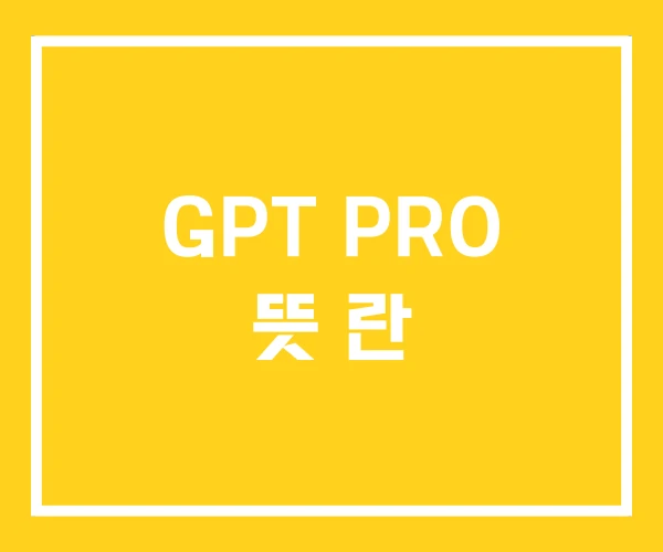 GPT PRO 뜻 란