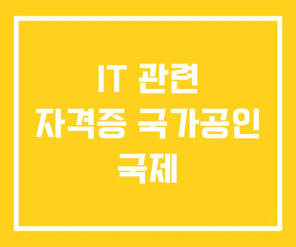 IT 관련 자격증 국가공인 국제