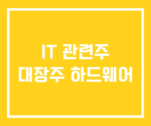 IT 관련주 대장주 하드웨어 IT 관련주 대장주 하드웨어