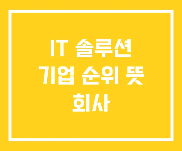 IT 솔루션 기업 순위 뜻 회사 IT 솔루션 기업 순위 뜻 회사