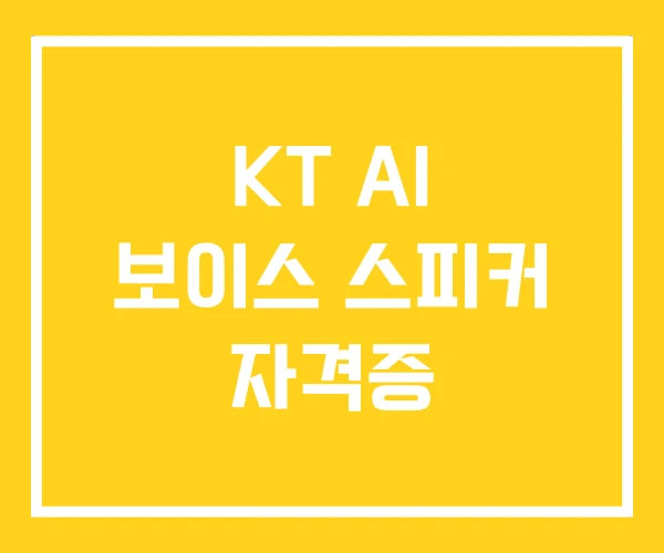 KT AI 보이스 스피커 자격증