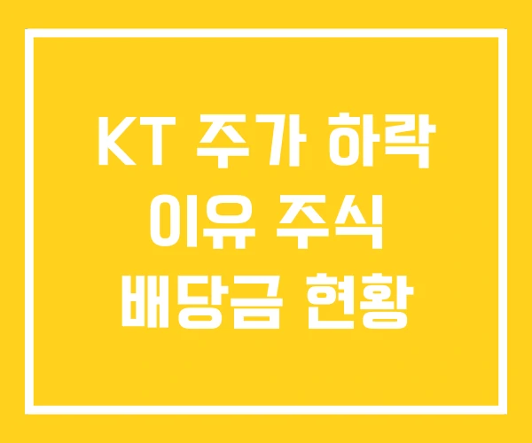 KT 주가 하락 이유 주식 배당금 현황