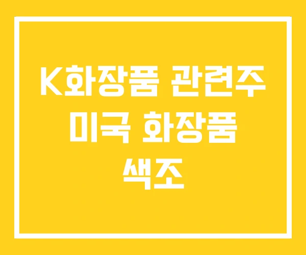 K화장품 관련주 미국 화장품 색조