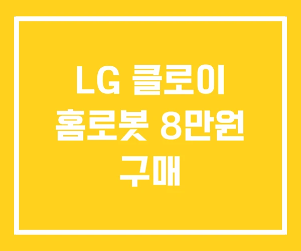 LG 클로이 홈로봇 8만원 구매