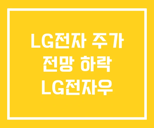 LG전자 주가 전망 하락 LG전자우