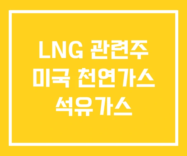 LNG 관련주 미국 천연가스 석유가스 LNG 관련주 미국 천연가스 석유가스