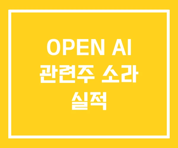 OPEN AI 관련주 소라 실적