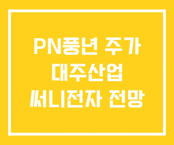 PN풍년 주가 대주산업 써니전자 전망 PN풍년 주가 대주산업 써니전자 전망