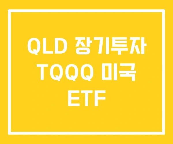 QLD 장기투자 TQQQ 미국 ETF