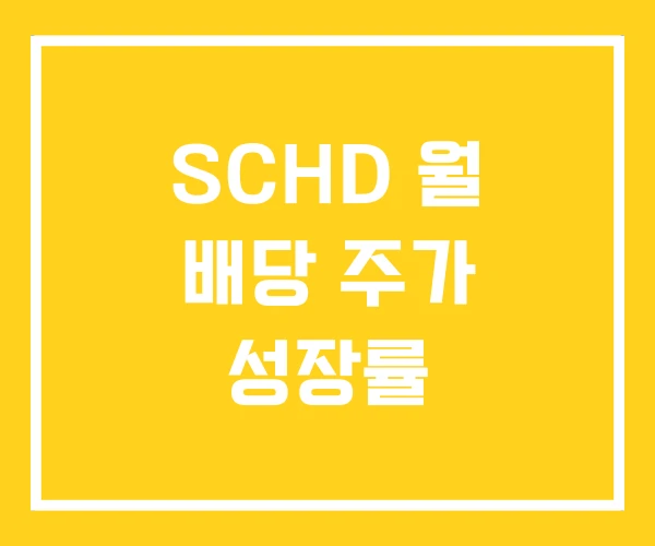 SCHD 월 배당 주가 성장률 SCHD 월 배당 주가 성장률