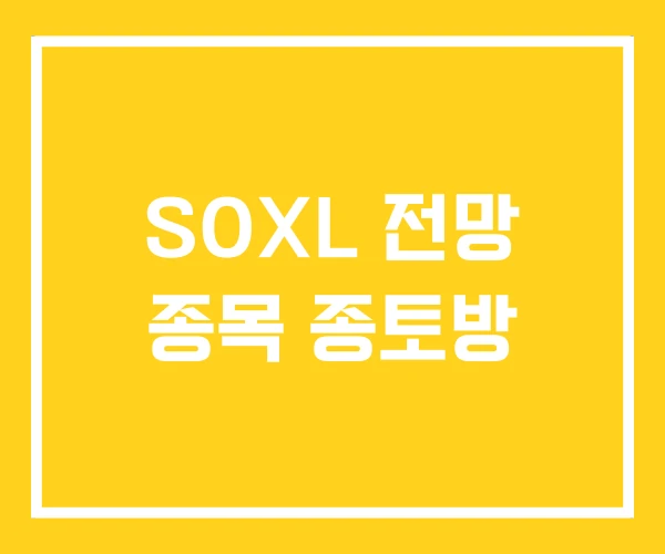 SOXL 전망 종목 종토방 SOXL 전망 종목 종토방