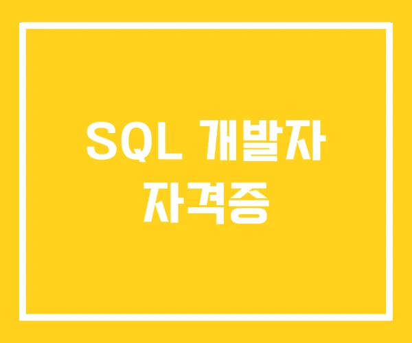 SQL 개발자 자격증
