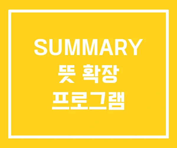 SUMMARY 뜻 확장 프로그램