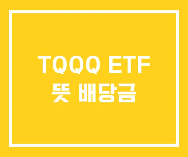 TQQQ ETF 뜻 배당금 TQQQ ETF 뜻 배당금