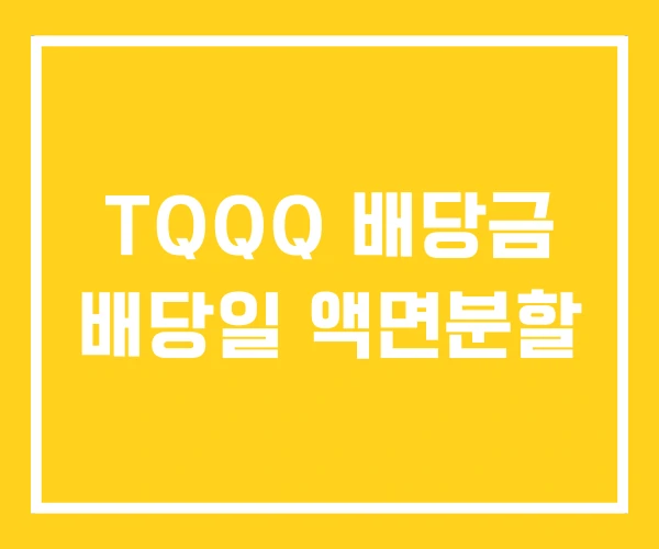 TQQQ 배당금 배당일 액면분할