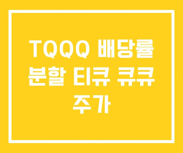 TQQQ 배당률 분할 티큐 큐큐 주가