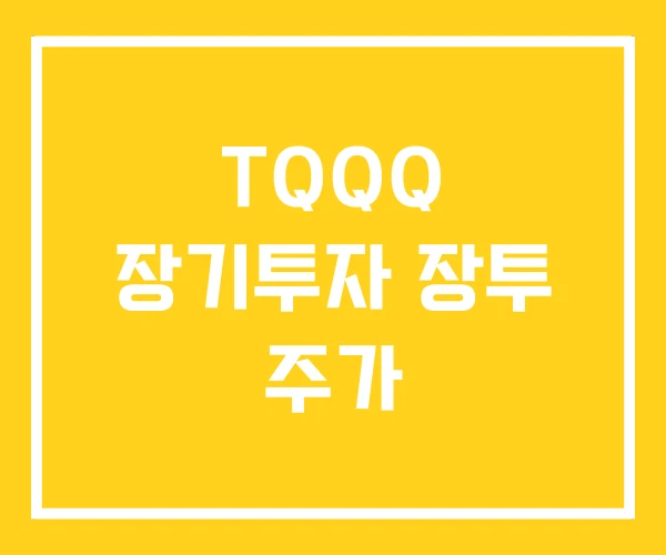 TQQQ 장기투자 장투 주가