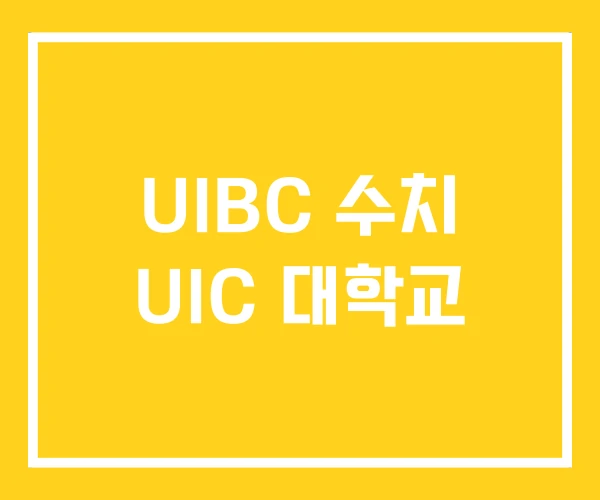 UIBC 수치 UIC 대학교