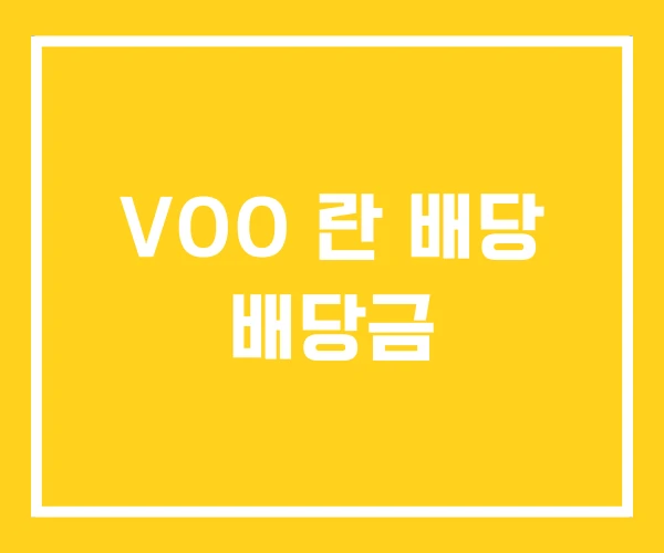 VOO 란 배당 배당금 VOO 란 배당 배당금
