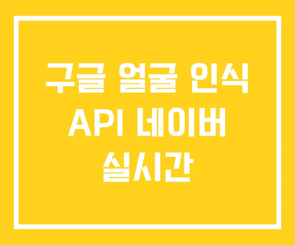 구글 얼굴 인식 API 네이버 실시간