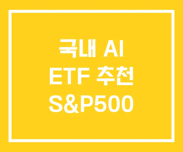국내 AI ETF 추천 S&P500