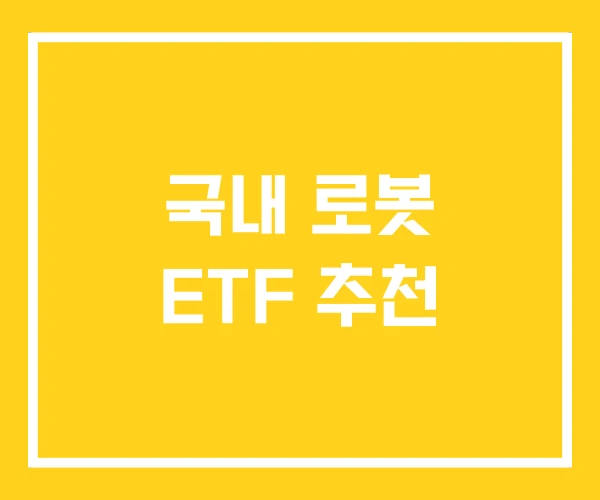 국내 로봇 ETF 추천