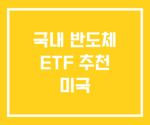 국내 반도체 ETF 추천 미국