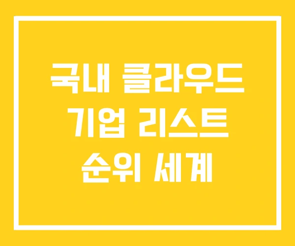 국내 클라우드 기업 리스트 순위 세계