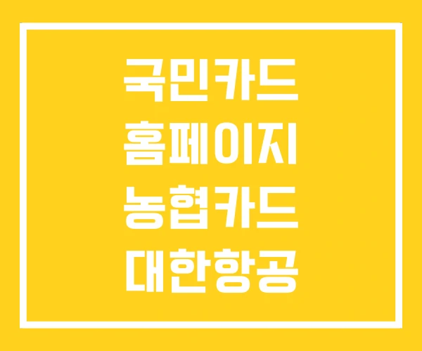 국민카드 홈페이지 농협카드 대한항공 국민카드 홈페이지 농협카드 대한항공